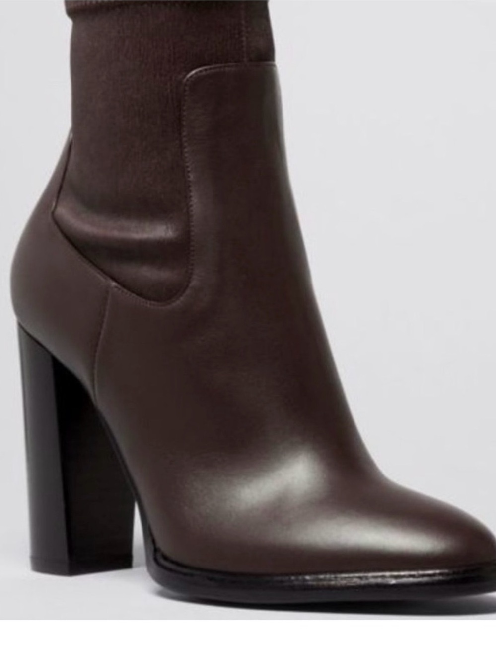 Vince Odelia Dark Brown Leather High Block-Heel Ankle Boot